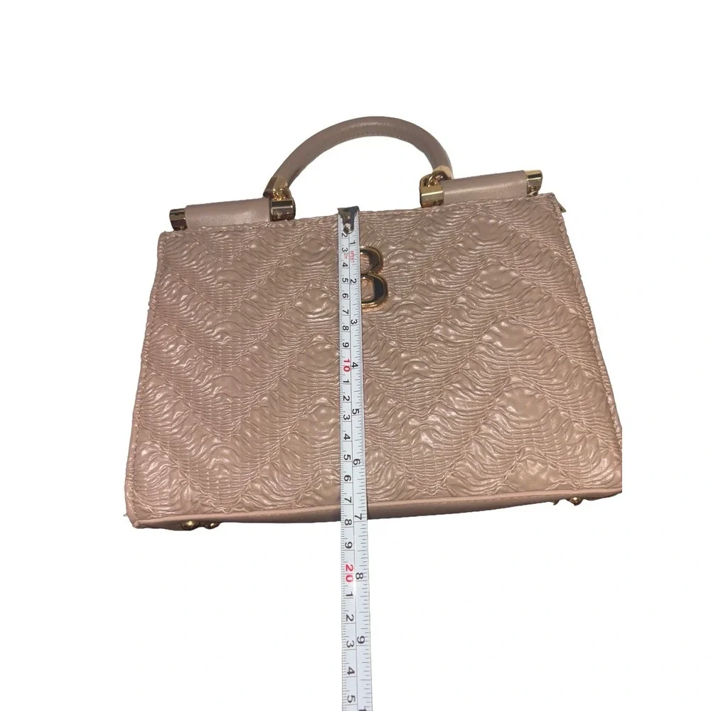 Bebe Nola Satchel‎ Taupe Gold Zipper Classy Handbag Cocktail Party